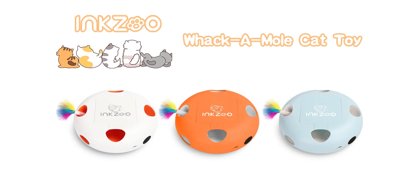 Cat toys, indoor interactive cat toys, 7-hole smart sensor pop-up feather toys, USB powered indoor cat automatic kitten toys