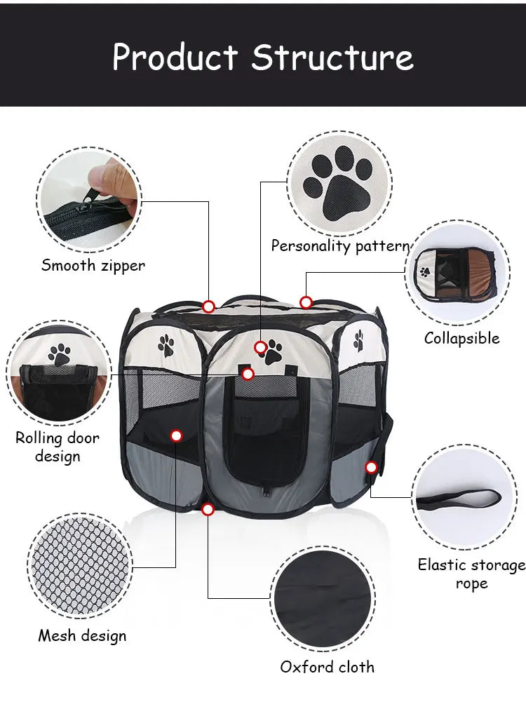 Lightweight Portable Folding Pet Tent Birthing Room Dog House Kennel Houses and Rooms Cats High Quality Durable Pet Playpen Cat