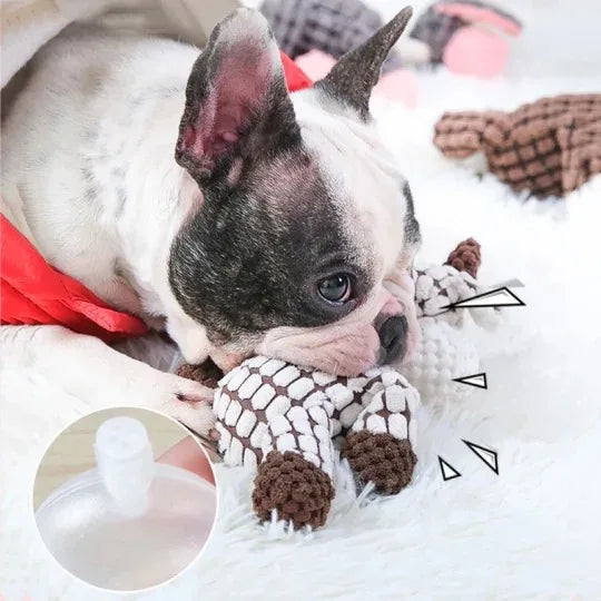 Plush Squeaky Puppy Chew Toys Interactive Teething Training Dog Toys for Small Dogs Cute Donkey Design
