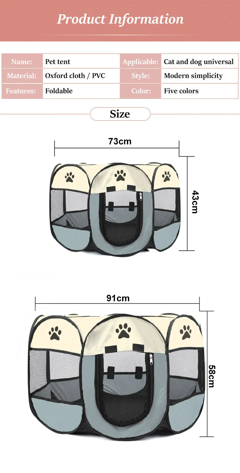 Lightweight Portable Folding Pet Tent Birthing Room Dog House Kennel Houses and Rooms Cats High Quality Durable Pet Playpen Cat