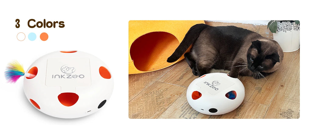 Cat toys, indoor interactive cat toys, 7-hole smart sensor pop-up feather toys, USB powered indoor cat automatic kitten toys