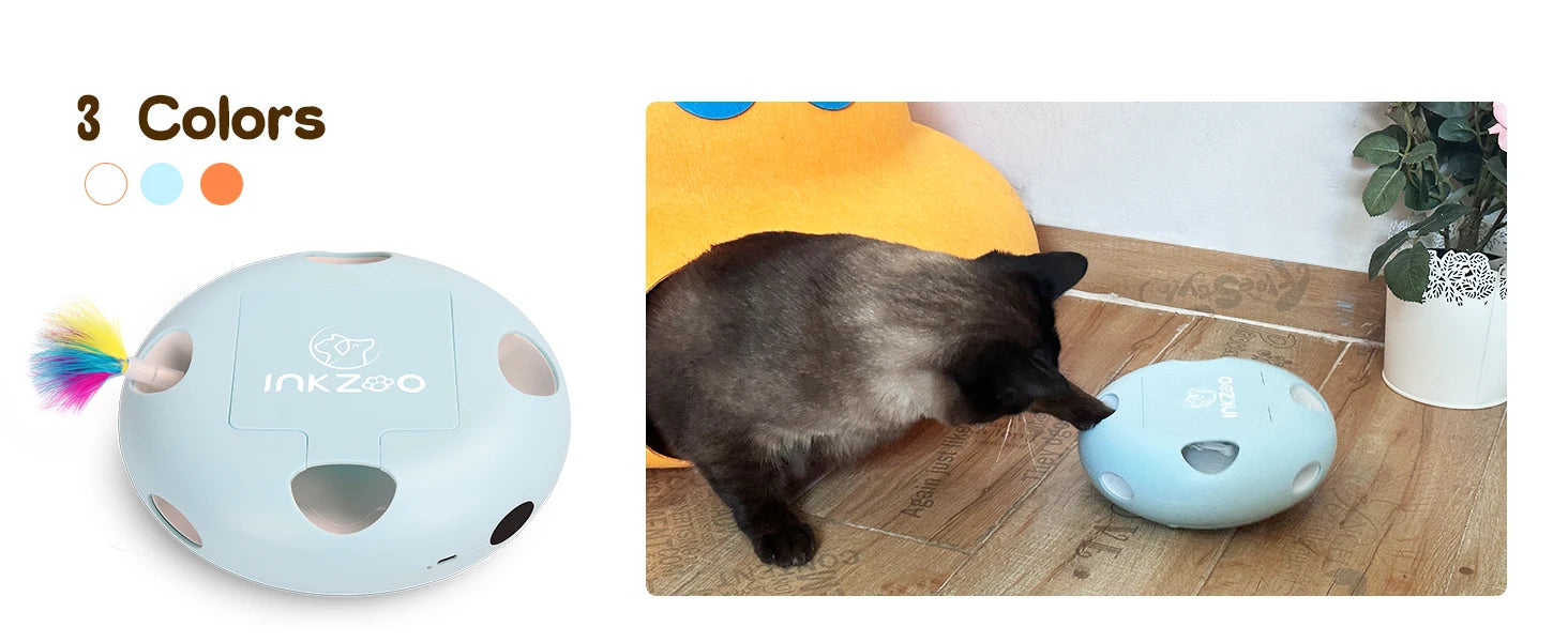 Cat toys, indoor interactive cat toys, 7-hole smart sensor pop-up feather toys, USB powered indoor cat automatic kitten toys