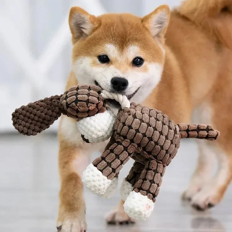 Plush Squeaky Puppy Chew Toys Interactive Teething Training Dog Toys for Small Dogs Cute Donkey Design