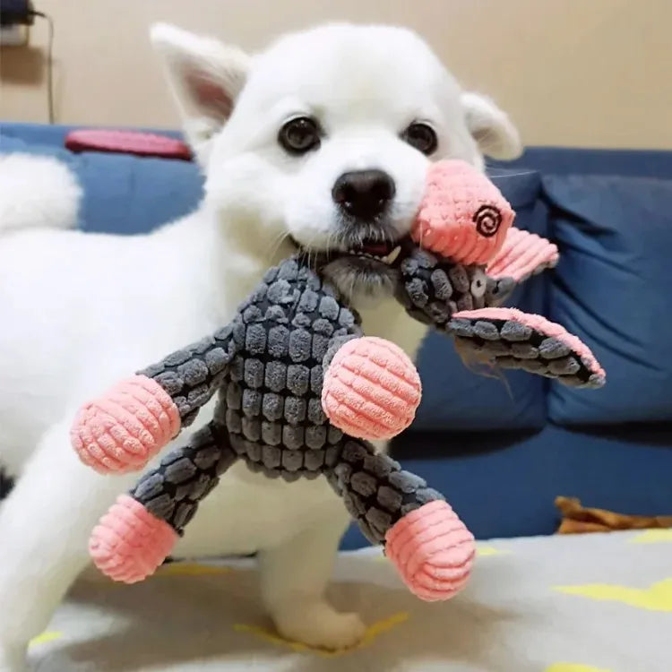Plush Squeaky Puppy Chew Toys Interactive Teething Training Dog Toys for Small Dogs Cute Donkey Design