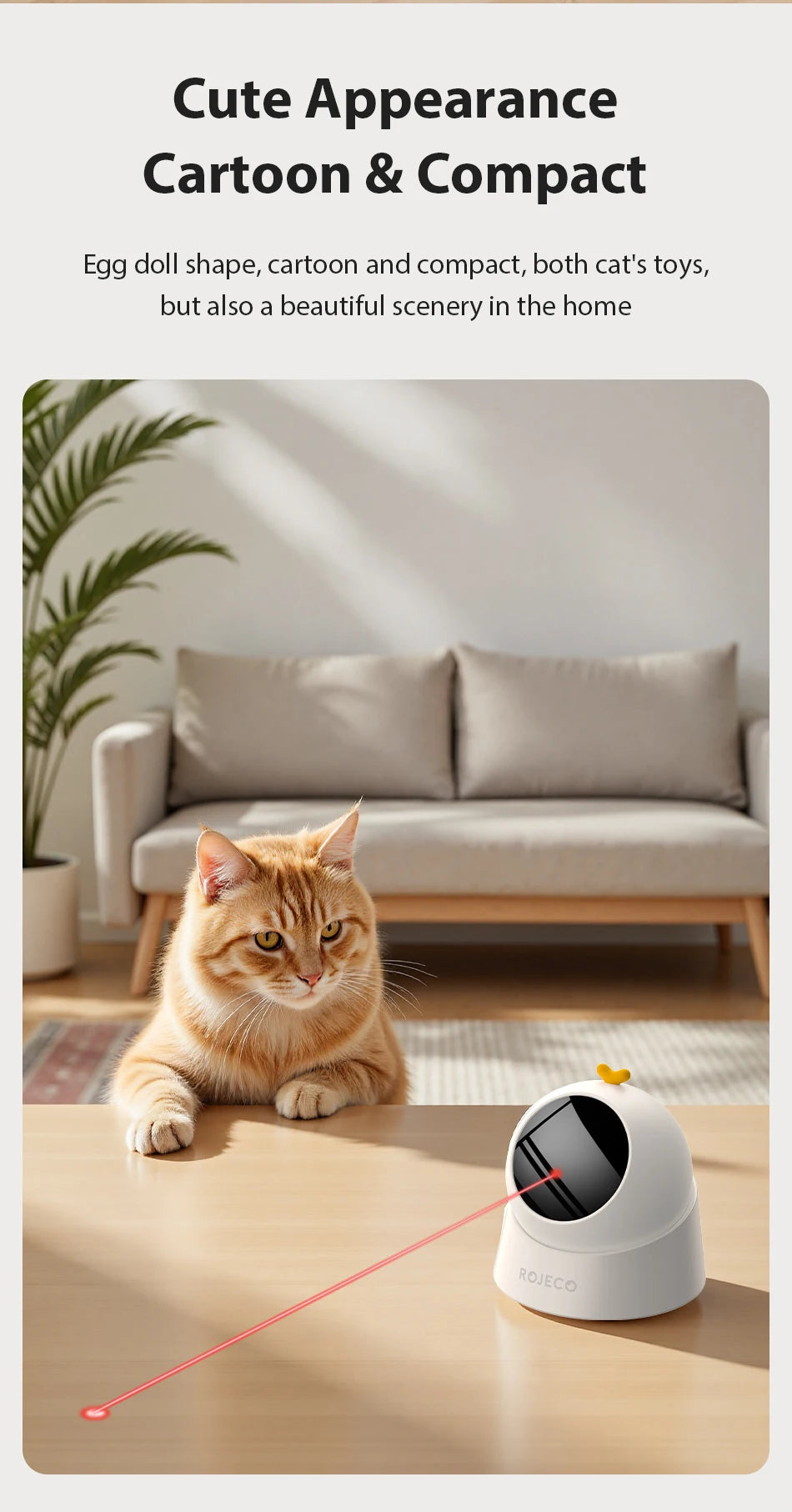 ROJECO Automatic Cat Laser Toy Interactive 360° Adjustable Electric Cat Toy For Kitty Dog Indoor Smart Teasing Laser Cat Toys