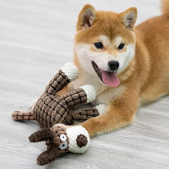 Plush Squeaky Puppy Chew Toys Interactive Teething Training Dog Toys for Small Dogs Cute Donkey Design