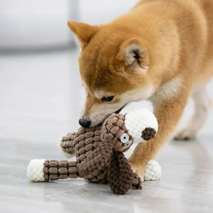 Plush Squeaky Puppy Chew Toys Interactive Teething Training Dog Toys for Small Dogs Cute Donkey Design