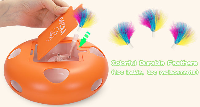 Cat toys, indoor interactive cat toys, 7-hole smart sensor pop-up feather toys, USB powered indoor cat automatic kitten toys