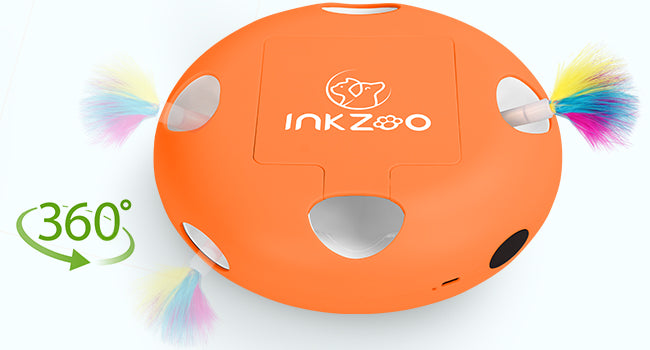 Cat toys, indoor interactive cat toys, 7-hole smart sensor pop-up feather toys, USB powered indoor cat automatic kitten toys